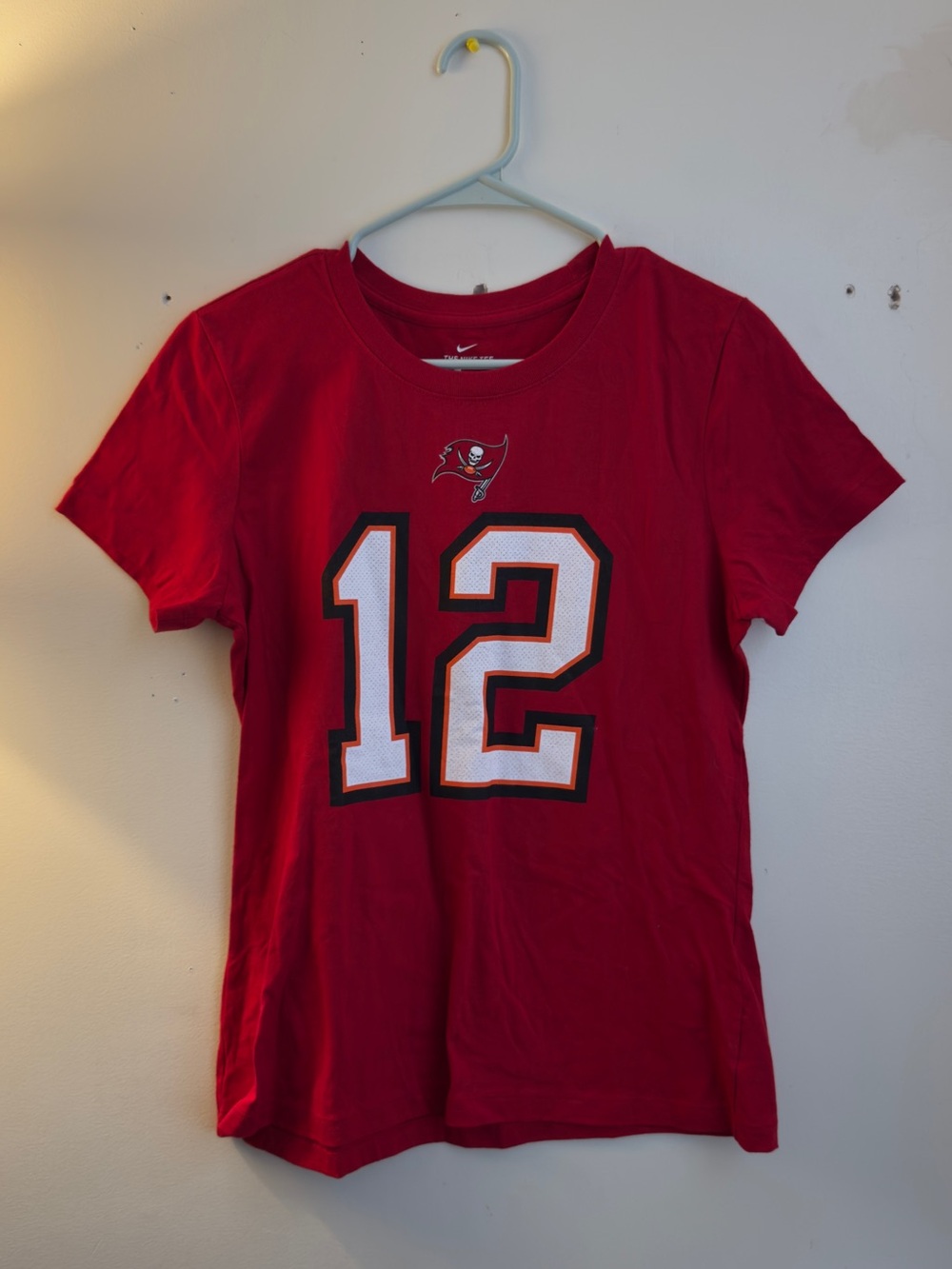 Nike Women's Red Short-Sleeve Team Jersey Tee with White Number 12